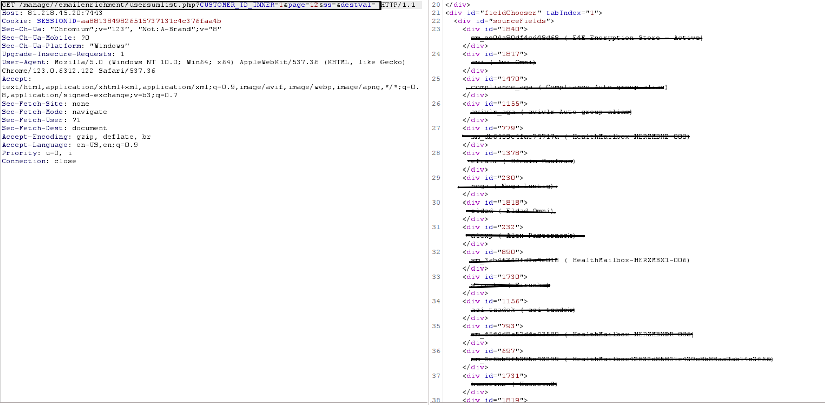 CVE-2024-41694: Cybonet PineApp Mail Relay - Exposure of Complete User List