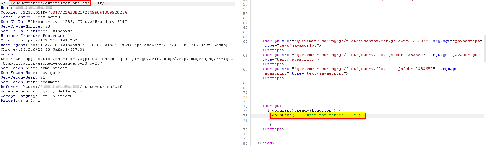 Error message for invalid user