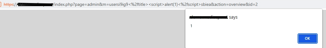 XSS via m parameter