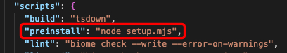 Step 01 — setup.mjs preinstall hook